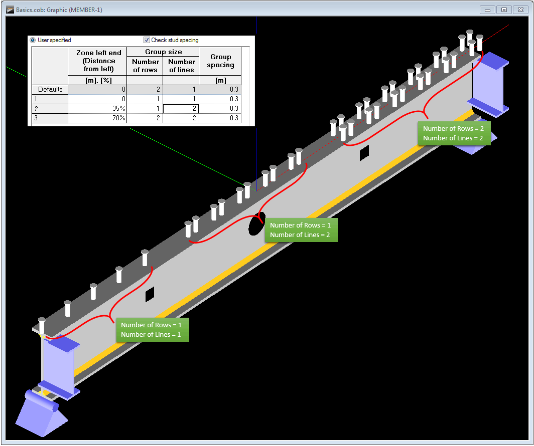 Compos Defining Shear studs in Compos Oasys
