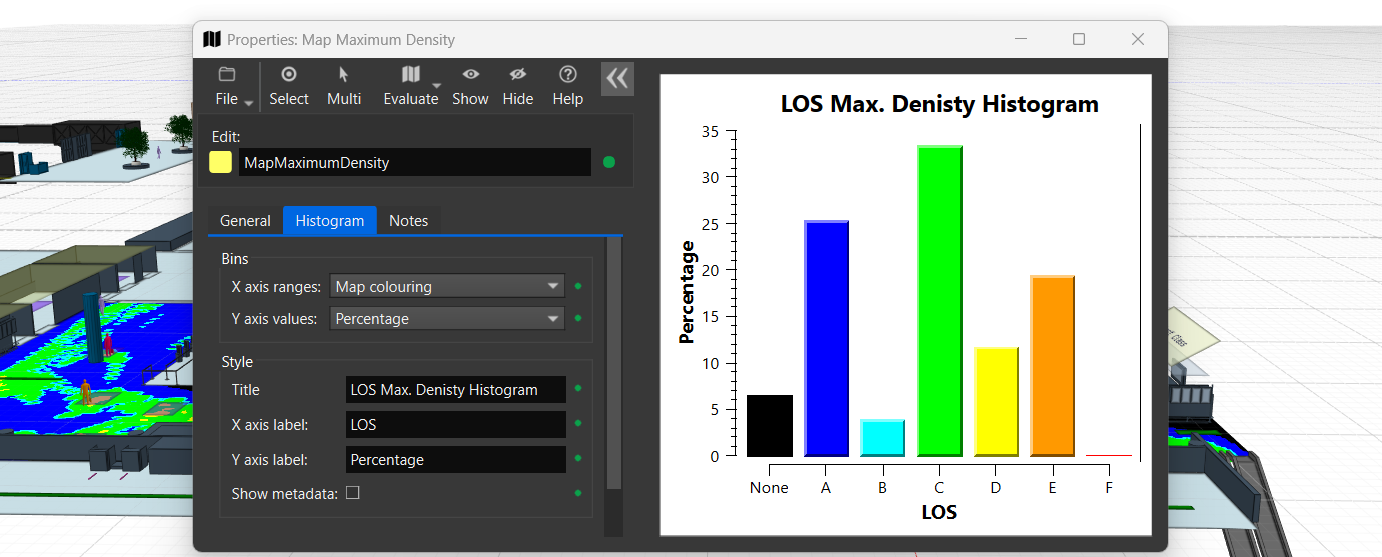 Oasys MassMotion 11.8 release Histogram