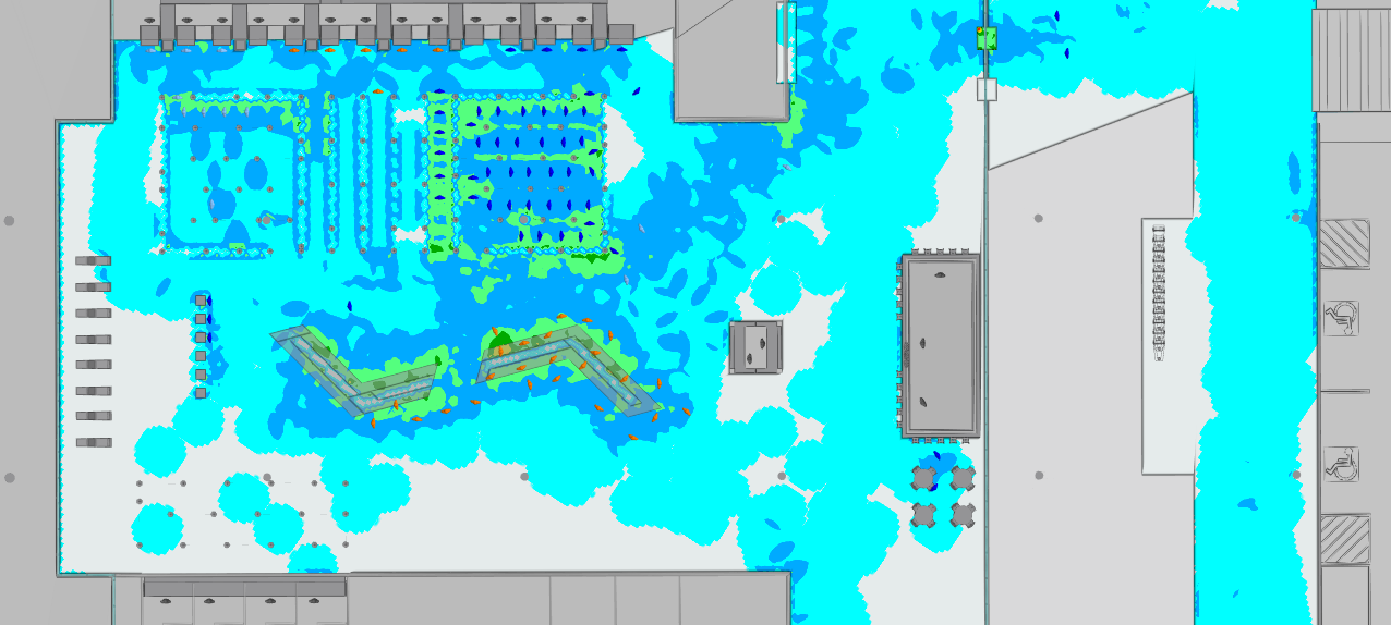 Macae Airport MassMotion model - heat map