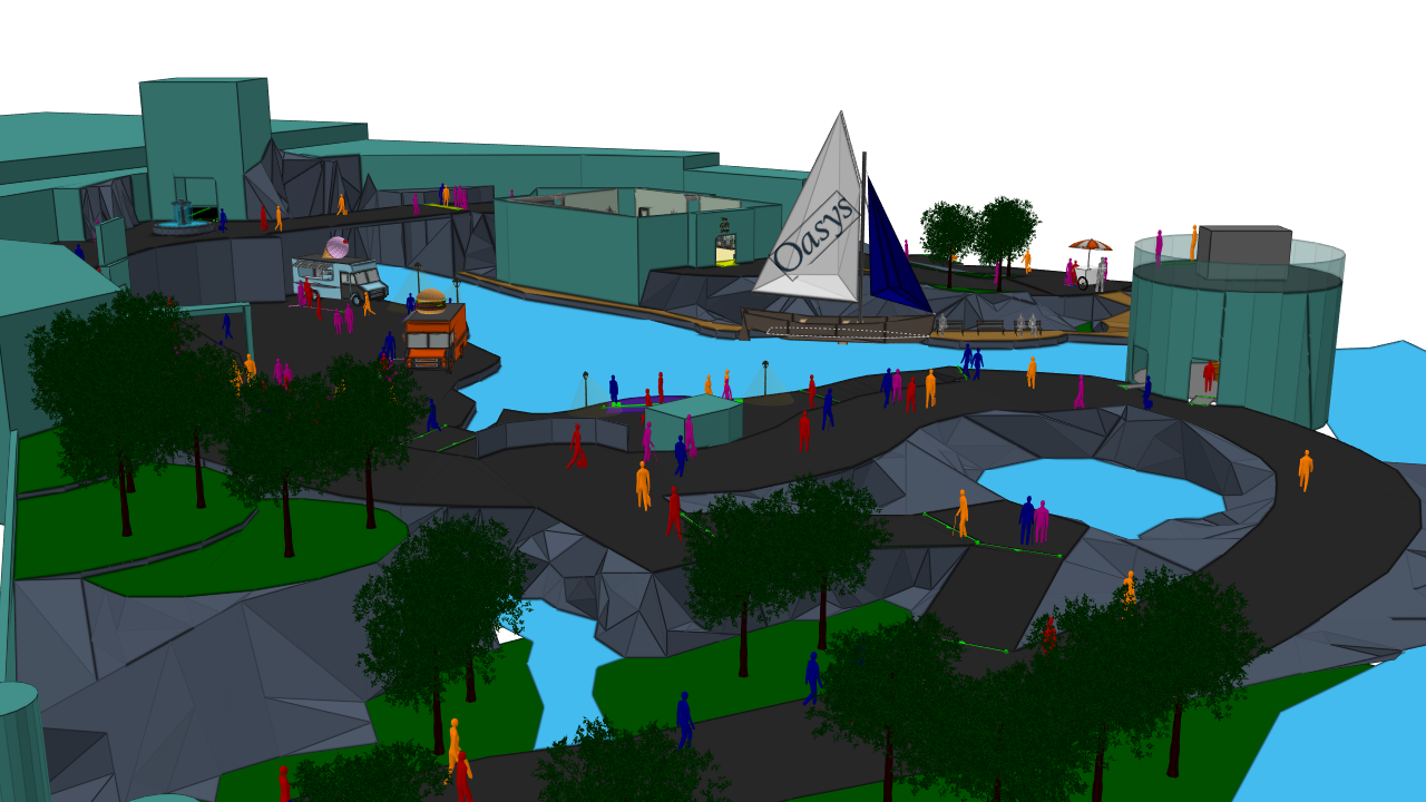 MassMotion themed parkland model
