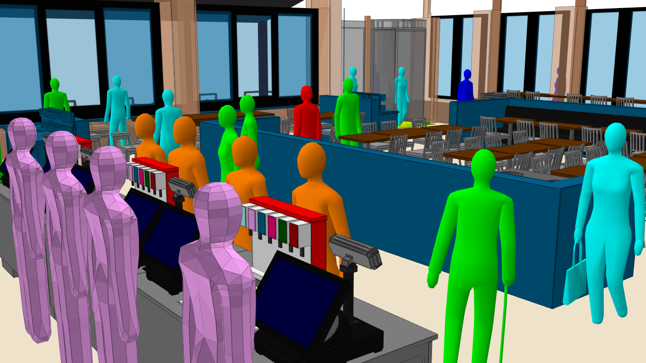 MassMotion fast food model
