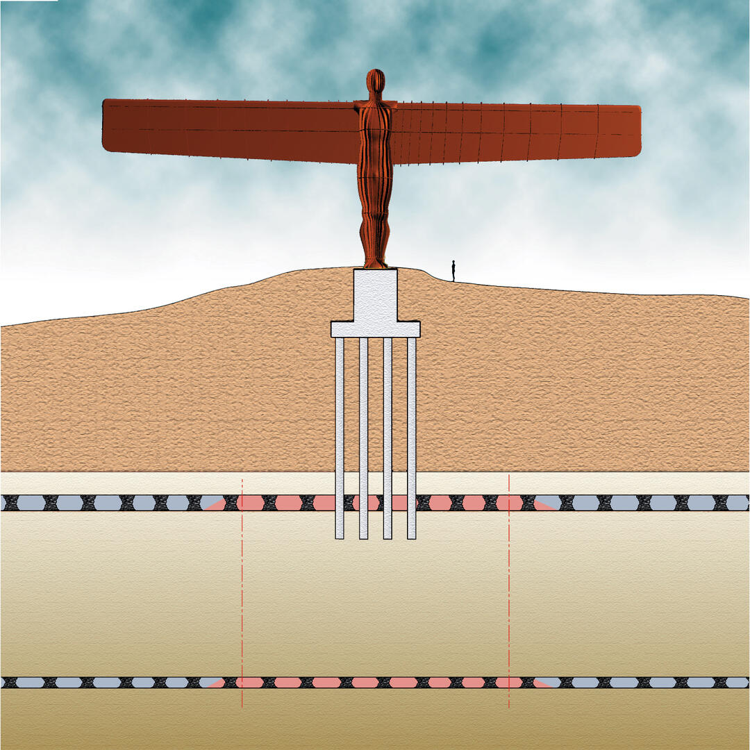 Angel of the North piling