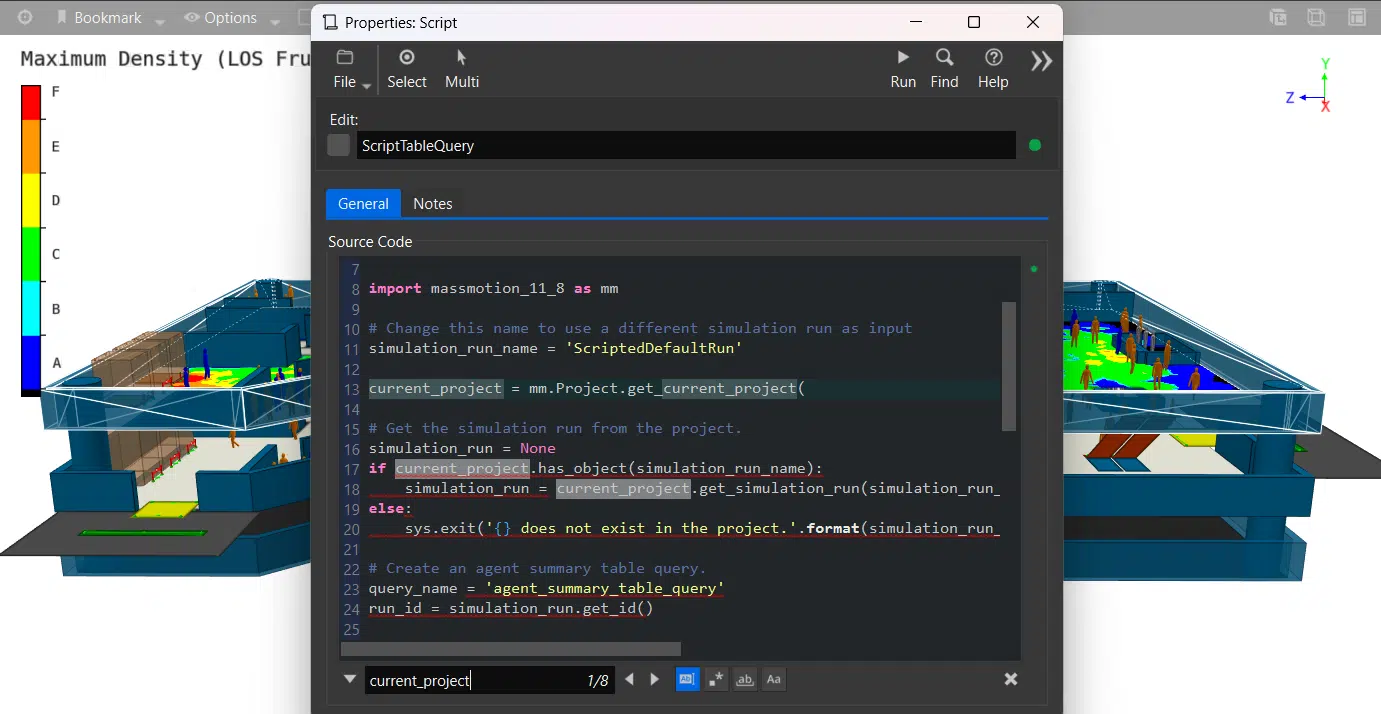 Script Object Oasys MassMotion